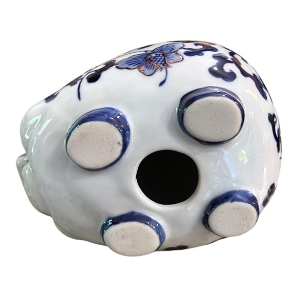 Vintage Blue & White Chinoiserie Piggy  Figurine 3.5 Inches Tall - Picture 9 of 11